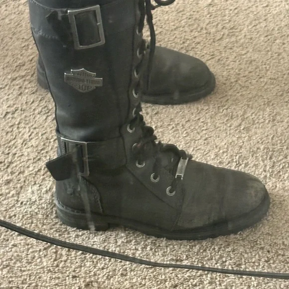 Harley-Davidson Black Combat Boots - Picture 1 of 1
